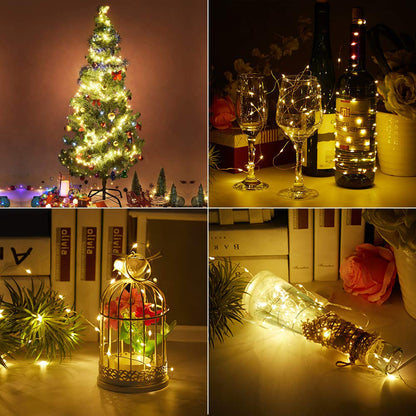 LIIDA [10-Pack] LED String Lights 3.5FT LED Moon Lights 20 Led Micro Lights On Silver Copper Wire for DIY Wedding Centerpiece Table Decoration Party (Warm White)