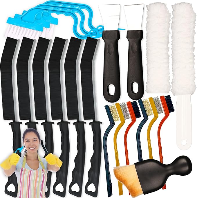 19 Pcs Small Crevice Cleaning Brush Set, Groove Gap Cleaning Tool
