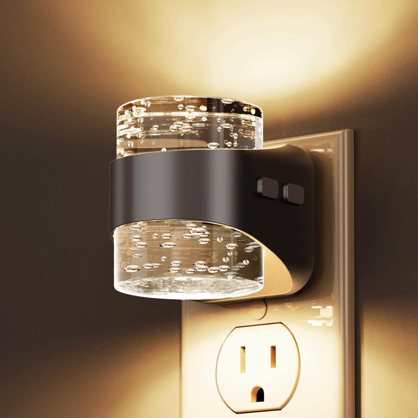 L LOHAS LED Night Light, Bubble Night Lights Plug into Wall,2 Pack 3000K/4000k/5000K Adjustable Color Temperature Night Light,Dimmable Nightlights with Dusk to Dawn Sensor for Rooms Bathroom Hallway