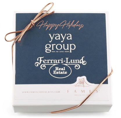 Small Chocolate Gift Boxes – Kosher, Vegan Friendly Gourmet Chocolates, Corporate Gifts for Clients & Events, Custom Logo Options for Bulk Orders