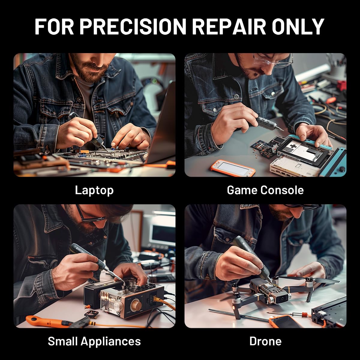 EZARC Electric Screwdriver Set, 181 in 1 Cordless Precision Screwdriver Set with 160 Magnetic Bits & 3 Torque, Power Screwdriver Repair Tool Kit for Phone Laptop Camera Watch Computer