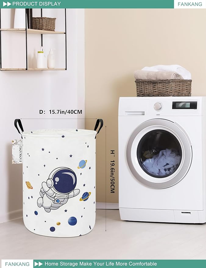FANKANG Storage Basket, Nursery Hamper Canvas Laundry Basket Foldable