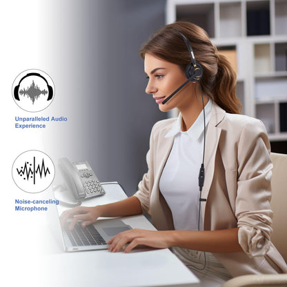 Arama Phone Headset for Cisco Landline, Noise Canceling Microphone Mute Switch Telephone Headset Compatible with Cisco IP-7821 7841 7942G 7931G 7940 7941G 7945G 7960 7961G 7962G 7965G 7975G 8811 8841