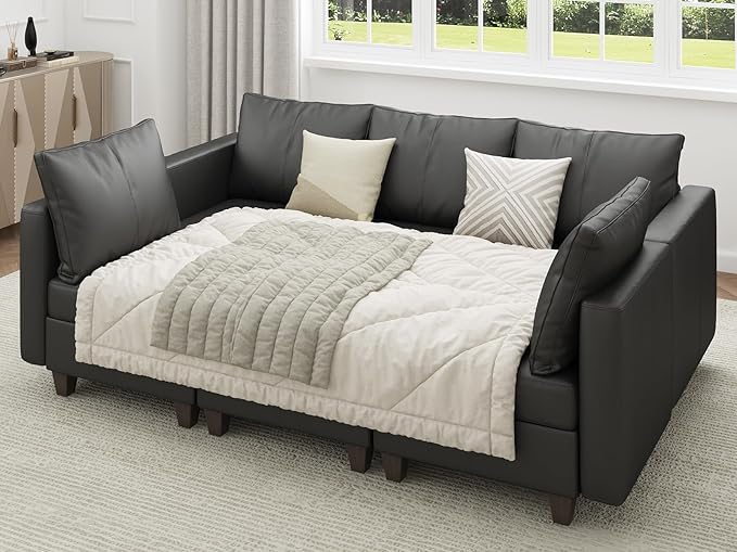 EASE MOOSE Armrest Module for Modular Sectional Sofa, Faux Leather Side