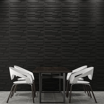 Art3d Decorative 3D Wall Panels 12 Pack 19.7" x 19.7" Creative Wall Panel for Indoor Decoration, Carbon Black