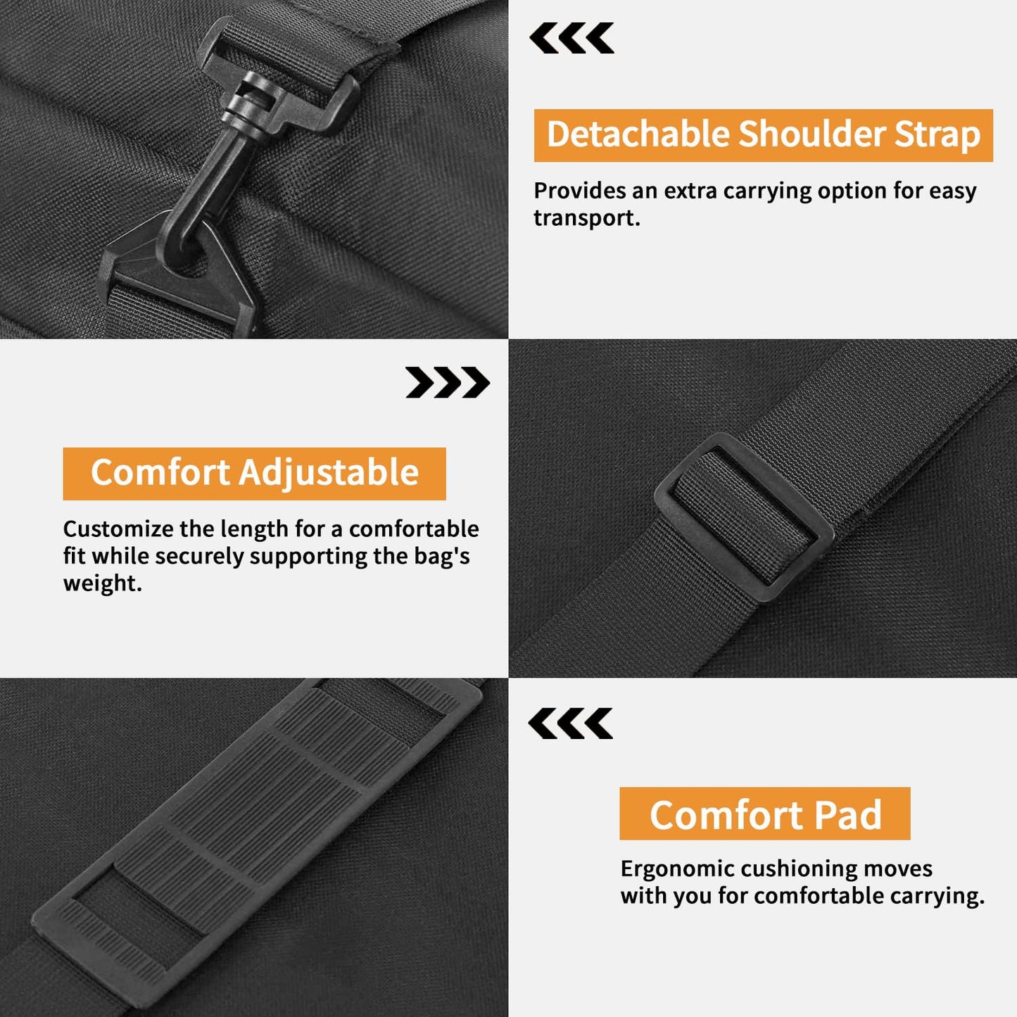 Dokon Garden Furniture Cushion Storage Bag Waterproof Christmas Tree Storage Bag Anti-UV Heavy Duty Oxford Fabric Outdoor Cushion Bags with Durable Handle and Zipper (175x55x75cm) - Black