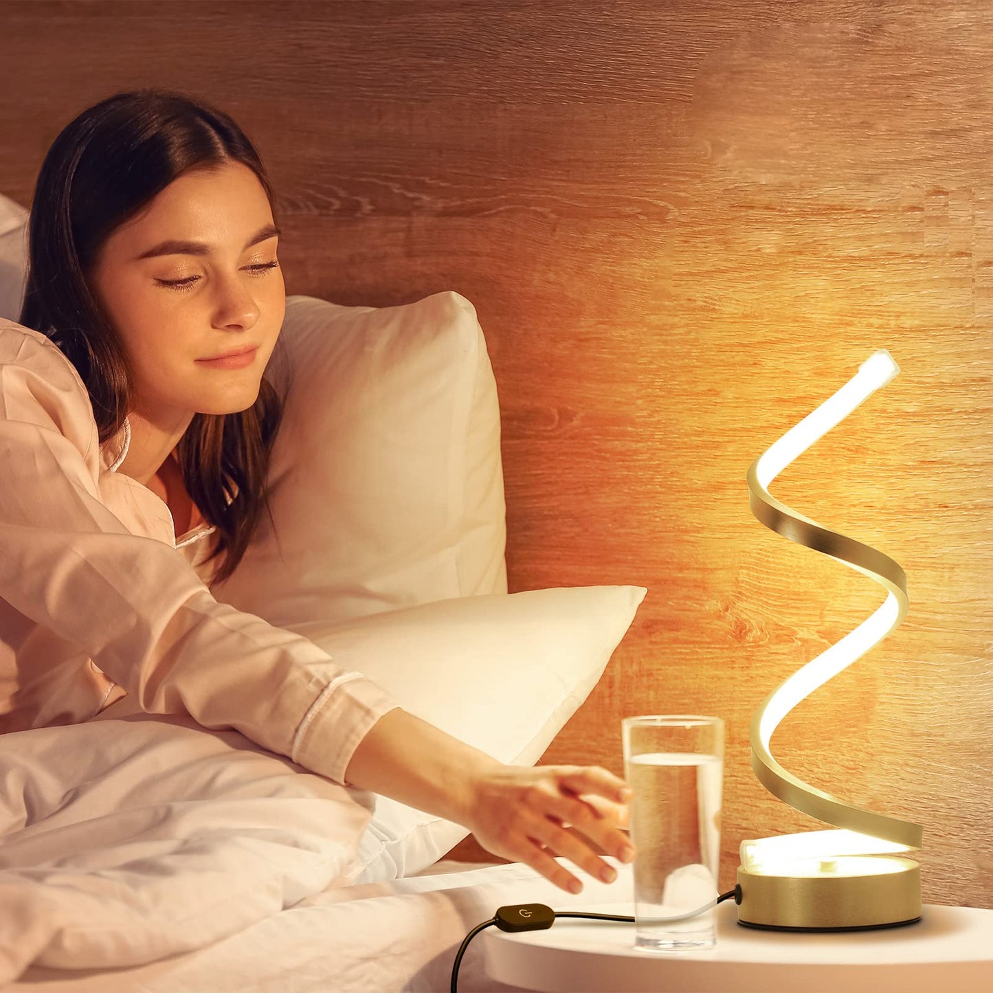 NUÜR Table Lamps for Living Room Set of 2, Silver Dimmable LED Lamp, Small Bedside Lamps, Nightstand Lamp for Bedroom Office Home Living Room