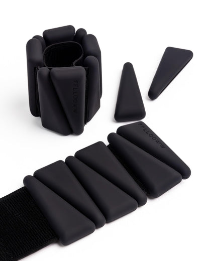 FFLLOOWW Adjustable Ankle & Wrist Weights Set, 2 lbs Each (4 lbs Total), Soft Comfortable Weights for Walking, Pilates, Barre & Home Workouts with Secure Fit for Women & Men