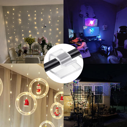 SZFUDIGO Cable Clips，50PCS Electrical Cord Management Adhesive Cable Wire Clip Wire Clips Wall，Used for Cars, Offices, and Homes Cable Clips Cord Organizer (Transparent)