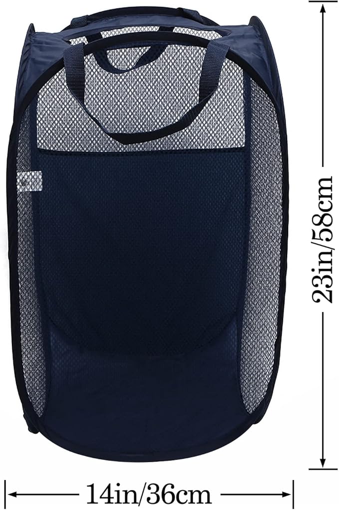 AQQA 6 Pcs Handy Laundry Collapsible Mesh Foldable Hampe, Popup Laundry Basket