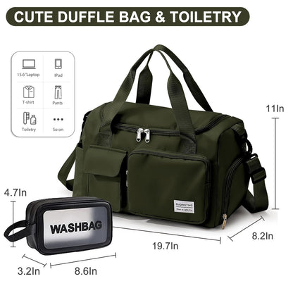 Small Gym Bag for Women, Travel Duffle Bag Carry On Weekender Bag with Shoe Compartment, 02#black, Gym Bag & Toiletry Bag, Gym Bag&toiletry Bag