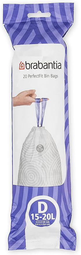Brabantia PerfectFit Trash Bags Thick Plastic Trash Can Liners
