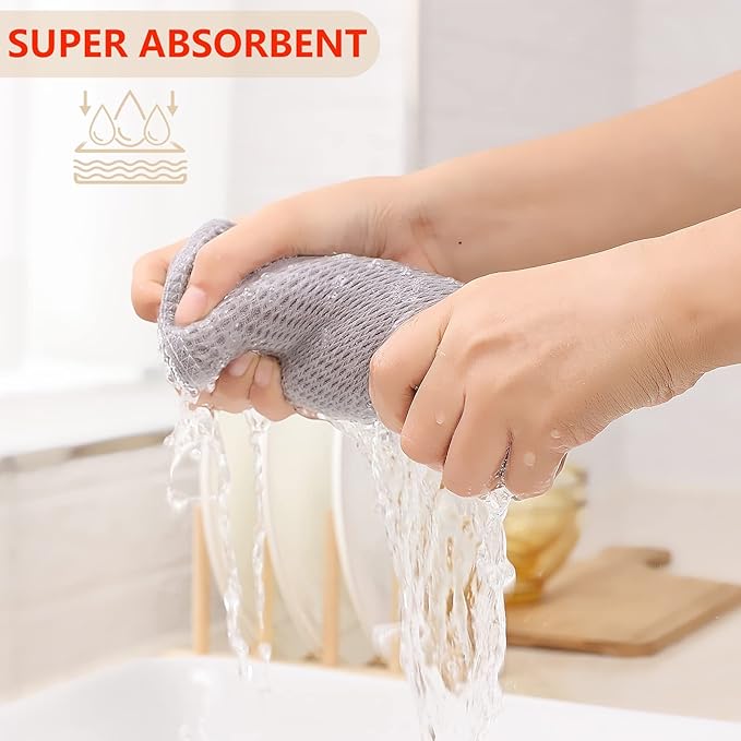 Kitinjoy 100% Cotton Waffle Weave Kitchen Hand Towels