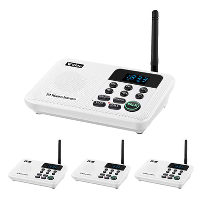 Wuloo Intercoms Wireless for Home 1 Mile Range 22 Channel 100 Digital Code Display Screen, Wireless Intercom System for Home House Business Office, Room to Room Intercom Communication (6 Packs, Black)