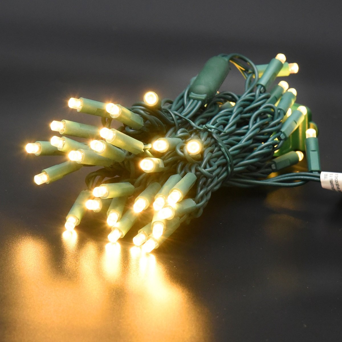 50 Count 5MM Wide Angle Led Christmas Lights Set,Outdoor Led String Lights for Garden Patio Christmas Trees Decoration,17 Feet Green Wire,Warm White