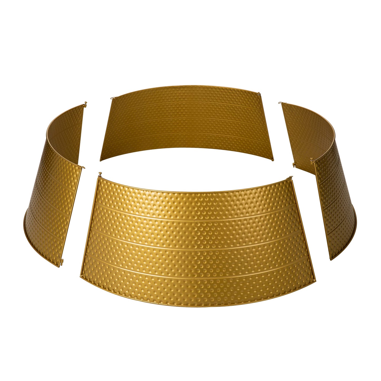 Glitzhome Adjustable Hammered Metal Christmas Tree Collar Decorations, 40.5" D, Gold, Large (GH31066)