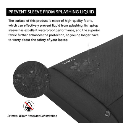 Ferkurn Laptop Bag Case Sleeve 15 15.6 16 inch for Women Men Compatible with 15"/16" MacBook Pro/Air M4/M3/M2/M1, Surface Laptop 6/5 Book, XPS 15, HP Pavilion, Lenovo, Acer, ASUS, Samsung, Black