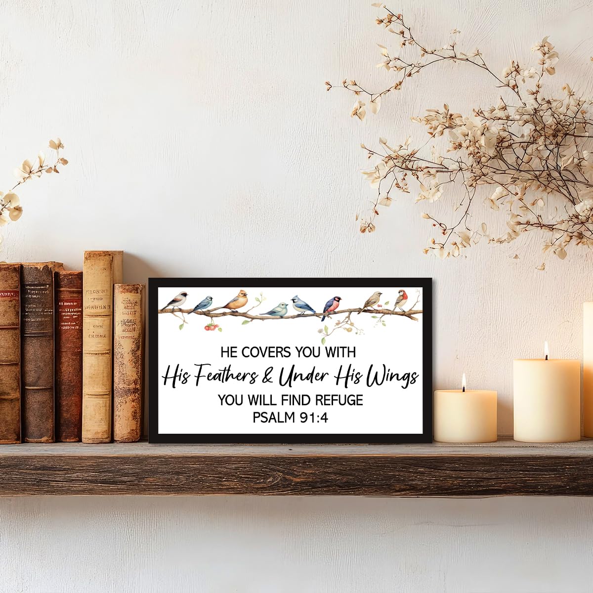 Psalm 9:14 Christian Wood Box Sign Desk Decor,Bible Verse Wooden Block Sign for Scripture Home Farmhouse Bedroom Wall Shelf Tabletop Decor