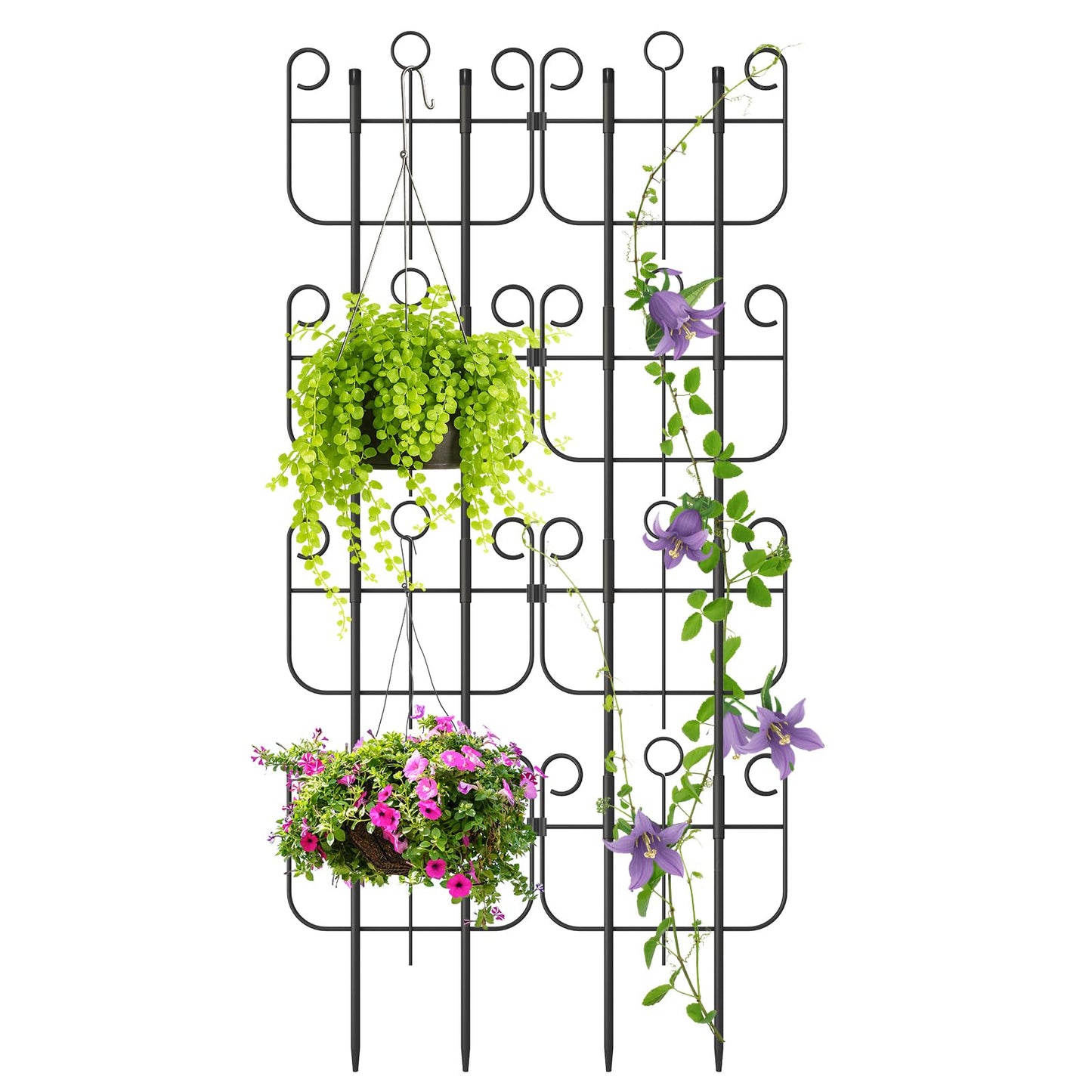 Trellis for Climbing Plants Indoor, Expandable Heavy-Duty Metal Trellis for Potted Plants Outdoor, Flowers Vine Ivy, Sturdy Houseplant Pothos Plant Climber Support, 8 Pack