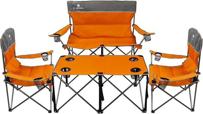 Camping Chair Set of 3, Outdoor Folding Camping Chairs