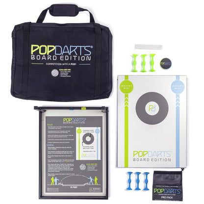 Popdarts Board Edition Set - Backyard, Indoor and Outdoor Game - Great Cornhole Alternative - Includes 2 All-Weather Boards, Original Set, Travel Case, and Score Keeper