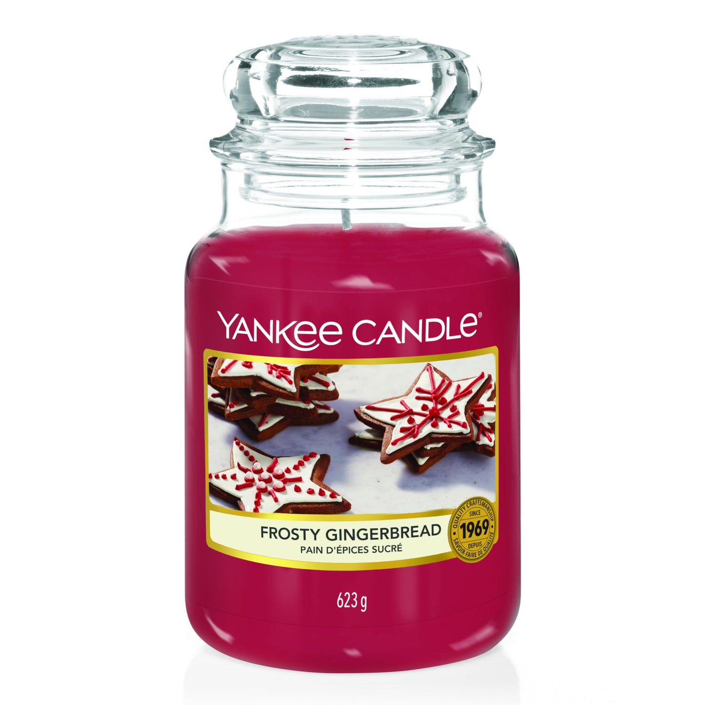 YANKEE CANDLE Scented Candle | Frosty Gingerbread Large Jar Candle | Burn Time: up to 150 Hours