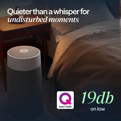 BLUEAIR Purifier for Bedroom - Mini Restful - Sunrise Clock with HEPASilent Filtration and Wake Up Light - Cleans Air and Supports Circadian Rhythm - USB-C and App Connectivity