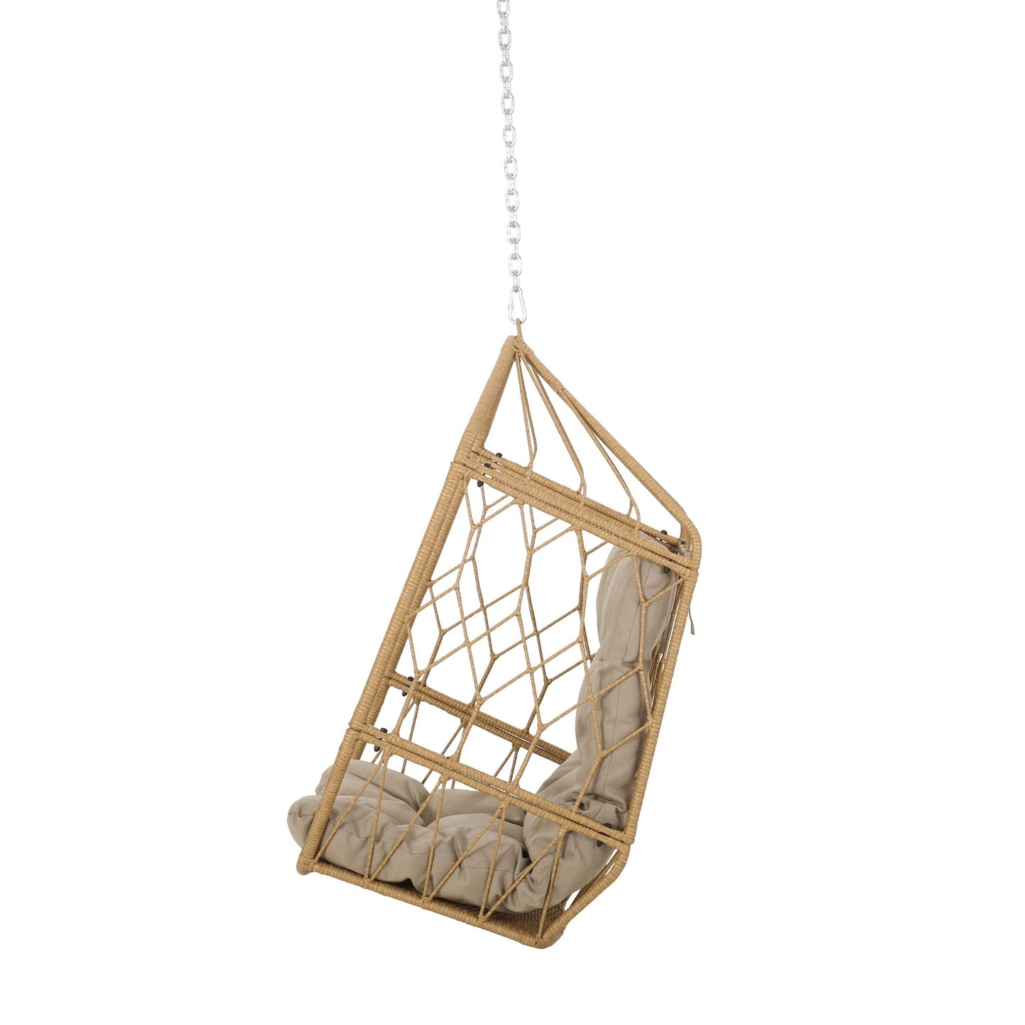 Tamara Outdoor/Indoor Hanging Chair (NO Stand) - Wicker - Light Brown/Tan