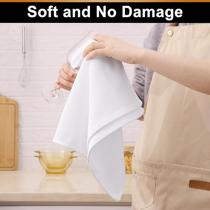 Homaxy 100% Cotton Waffle Weave Kitchen Towels