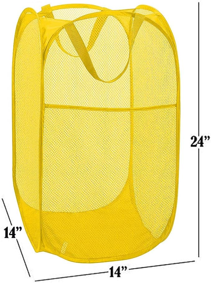 Mesh Pop up Laundry Hamper, Foldable Clothes Hamper Laundry Basket