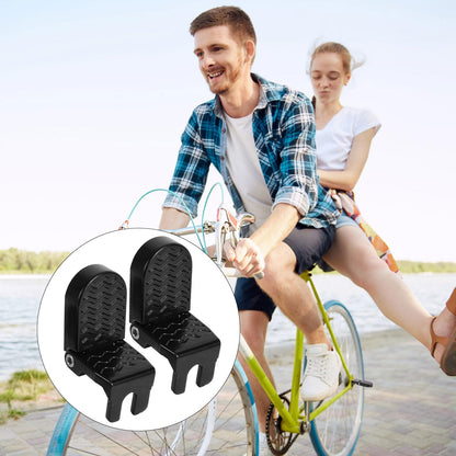 2pcs Bike Foot Pegs, Aluminum Alloy Non-Slip Folding Bike Rear Pedals for Passengers Mountain Road E-Bicycles BMX Accessories