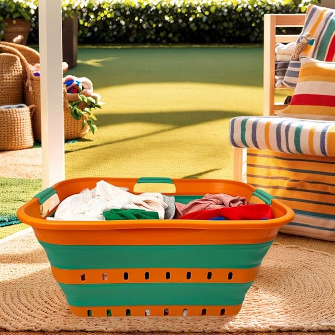SAMMART 42L Collapsible Plastic Laundry Basket
