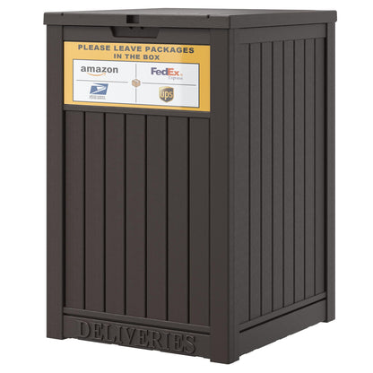 LHBGO Package Delivery Box for Outside with Sign, 48 Gallon Storage with Lockable Secure, Outdoor Package Drop Container