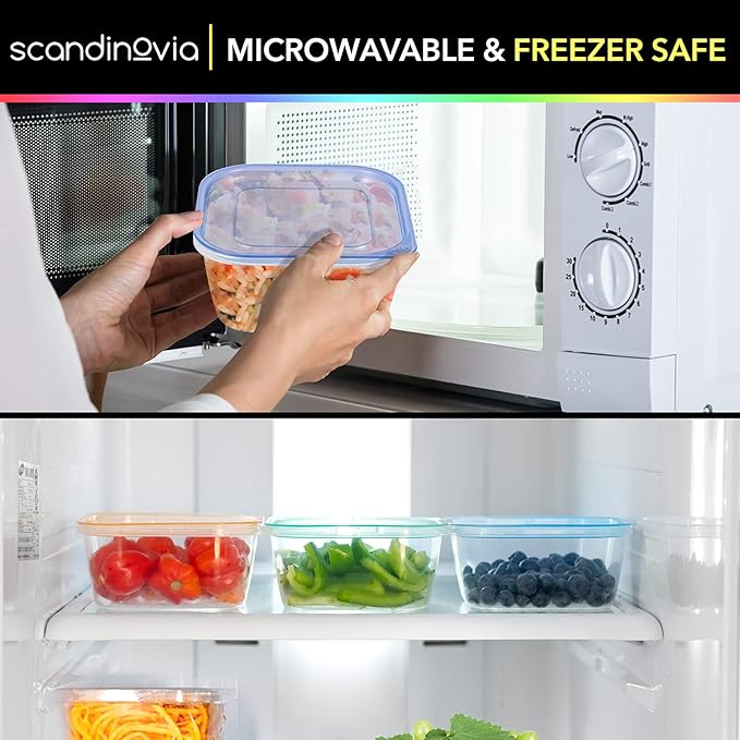 SCANDINOVIA - 25 oz Food Storage Containers - 24 sets - Dry & Hot Plastic Meal