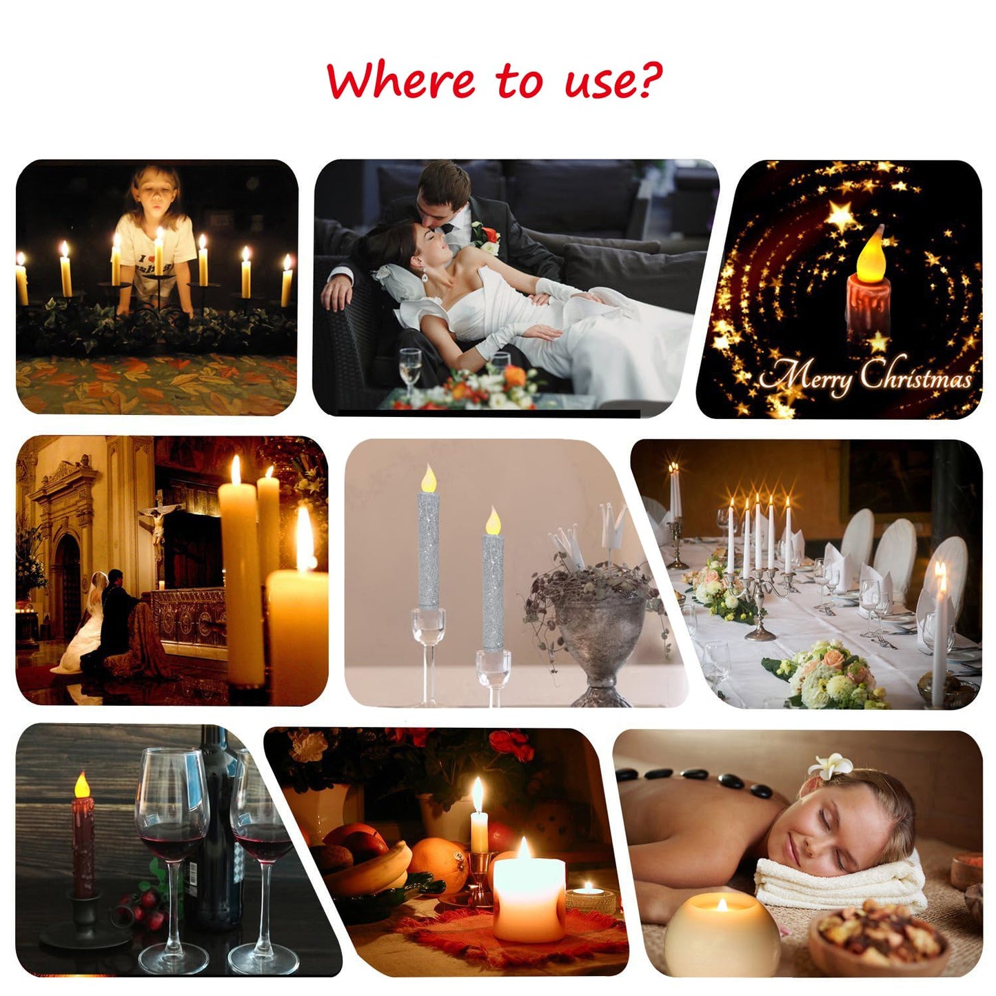 CVHOMEDECO. Glitter Flameless Candles Flickering Battery Operated LED Taper Candles with Timer for Home, Wedding, Halloween, Christmas Decor. Glitter Silver, 6-3/4 Inch, Set of 2