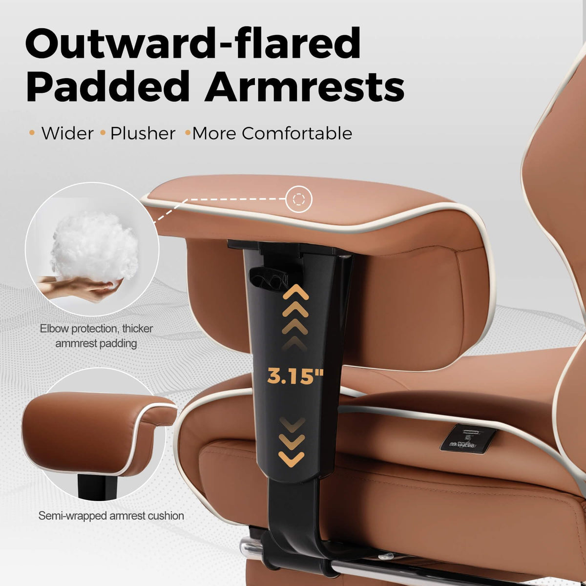 GTPLAYER Big and Tall Gaming Chair 400lbs Heavy Duty Office Chair with Foot Rest & Ergonomic Pocket Spring Cushion, High Back Lumbar Support for Lower Back Pain Relief, Coffee Brown