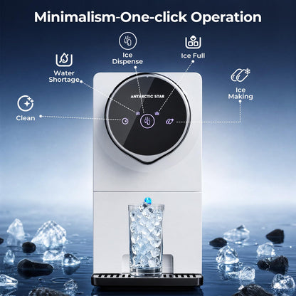 Antarctic Star Nugget Ice Maker Countertop, Gen 2 Self-Cleaning Portable Ice Machine, 33 lbs/24H, 1.8L Water Tank, 1.5 lbs Ice Storage, Touch Screen & Auto Ice Drop, for Home/Office/Kitchen
