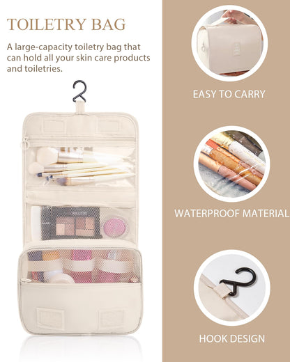 Packing Cubes for Suitcase, 10 PCS Travel Luggage Organizers, Travel Essentials, Waterproof Packing Organisers, Luggage Organizer Bags, Beige