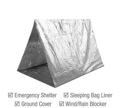 Swiss Safe 10 Pack Mylar Emergency Blankets for Survival - Compact & Insulated for Cold Weather - Designed for NASA, Outdoor, Running, Camping, Survival, First Aid Car Kit - Silver, 10 Pack