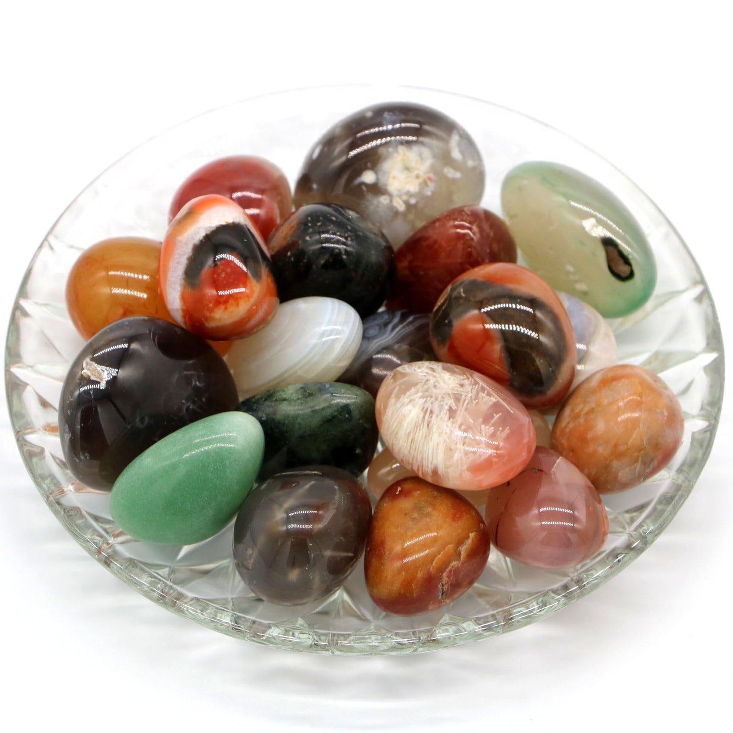 Natural Crystal and Healing Stones Set 10 Pc Agate Stones Rock Gemstones Witches Reiki Energy Balancing Meditation Divination Home Decor DIY