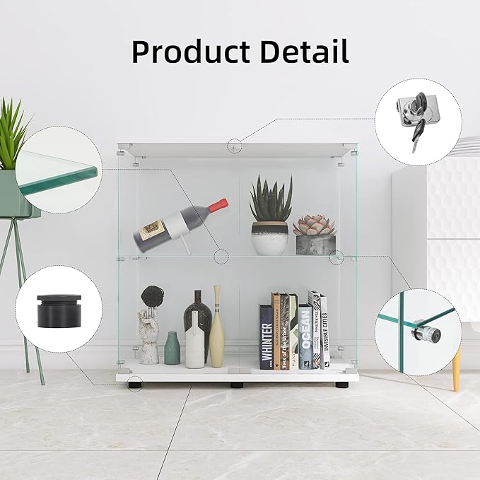 LFT HUIMEI2Y Glass Display Cabinet 2-Shelf
