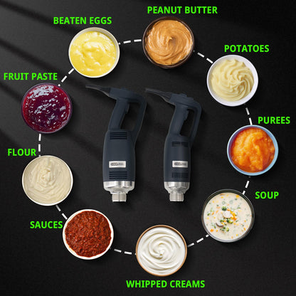 COOLUMA Commercial Immersion Blender, 500W Heavy Huty Hand Blender With 16 Inch Removable Shaft, 6,000-20,000 RPM Variable Speed, Industrial Hand Mixer For Pro Restaurant Kitchen.