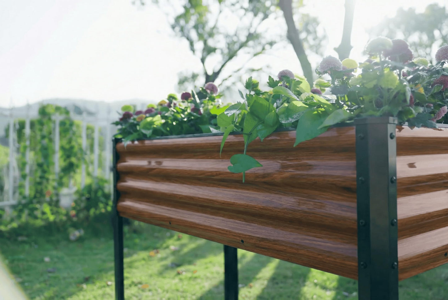 SnugNiture Raised Garden Bed with Legs, 2PCS 48×18×32in Outdoor Metal Elevated Raised Planter Box for Backyard, Patio, Balcony