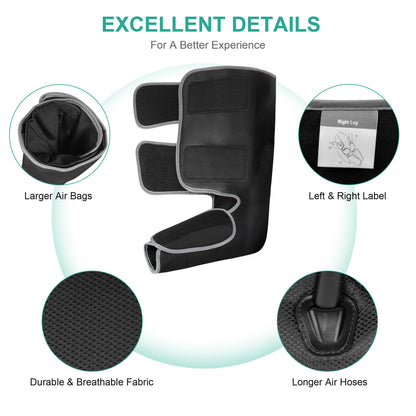 Medcursor Air Compression Leg Massager, Calf and Foot Massager for Circulation and Swelling Relief, Adjustable Massage Boots for Home Office Use - 3 Modes, 3 Intensities, 2 Timers, No Heat