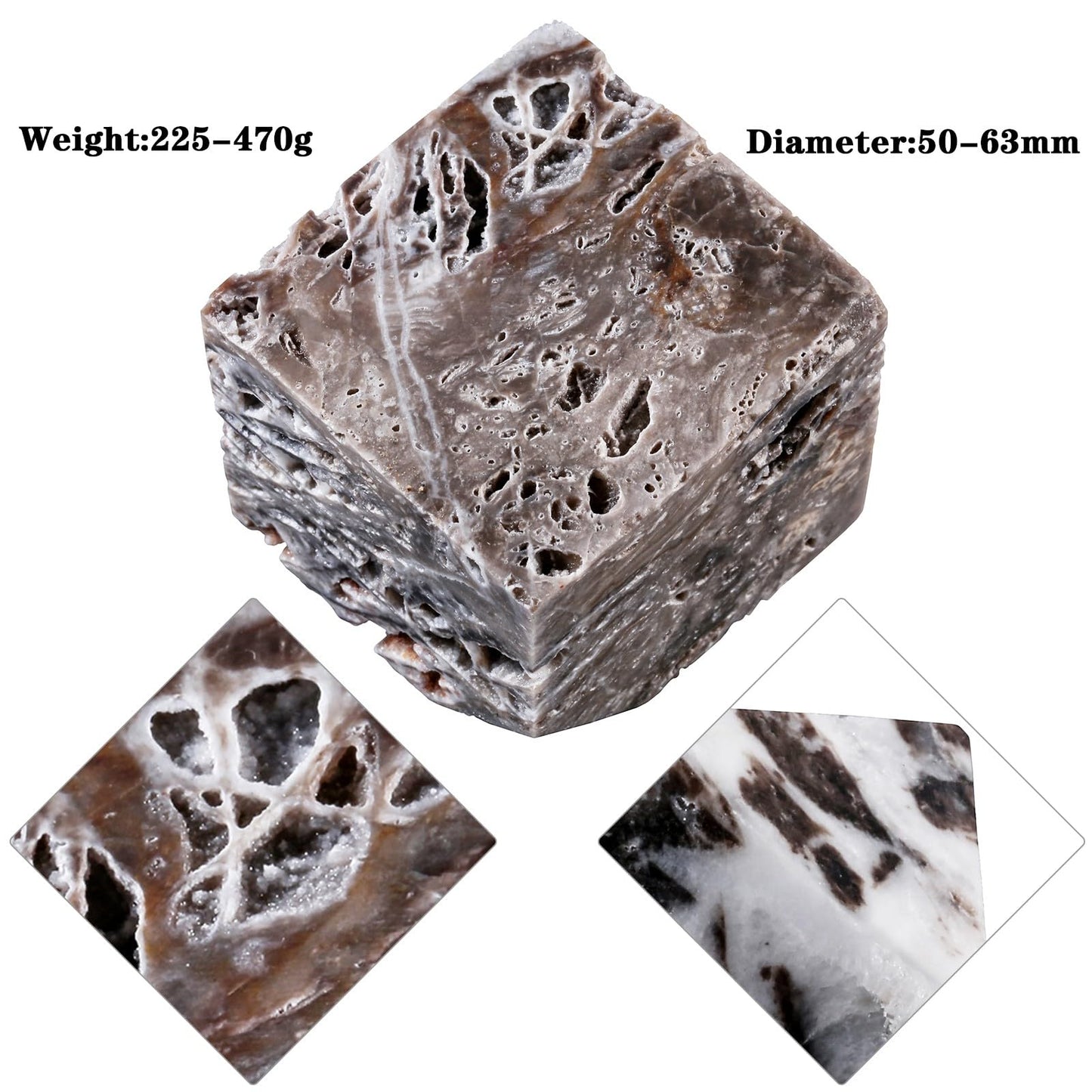 TUMBEELLUWA Natural Crystal Sphalerite Aromatherapy Essential Oil Diffuser Cube Geode Mineral Specimen Collectible Stone for Home Office Decor
