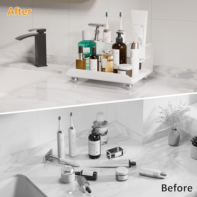 Quick Dry Electric Toothbrush Holder 4 Slots Metal Bathroom Counter Organizer