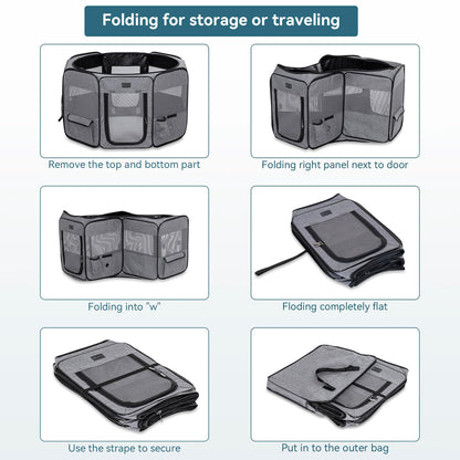 Petsfit Portable Dog Playpen for for Large Dogs/Cat/Rabbit/Chick, with Water Bottle Holder and Carrying Case, for Travel/Indoor/Outdoor Use, Large (45.5"x45.5"x28.5")