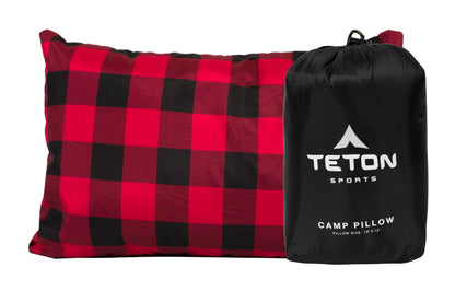 TETON Sports Camp Pillow; Great for Travel,Camping and Backpacking; Washable,Black,(Pack of 12)