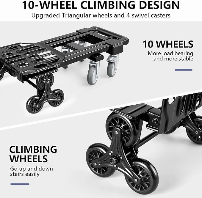 KEDSUM 3-in-1 Convertible Stair Climbing Dolly, 660LBS Heavy Duty Dolly Cart