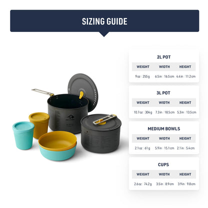 Sea to Summit Frontier Ultralight Two Pot Cook Set for Camping, 2-Person (2 Pots, 2 Bowls, 2 Cups)